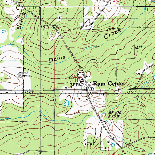 Topographic Map of Pilgrims Rest Cemetery, LA