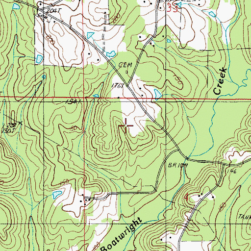 Topographic Map of Rabun Cemetery, LA