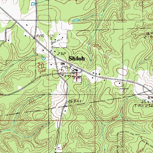 Topographic Map of Shiloh Cemetery, LA