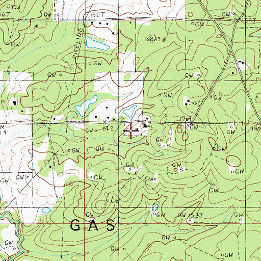 Topographic Map of Liberty Cemetery, LA