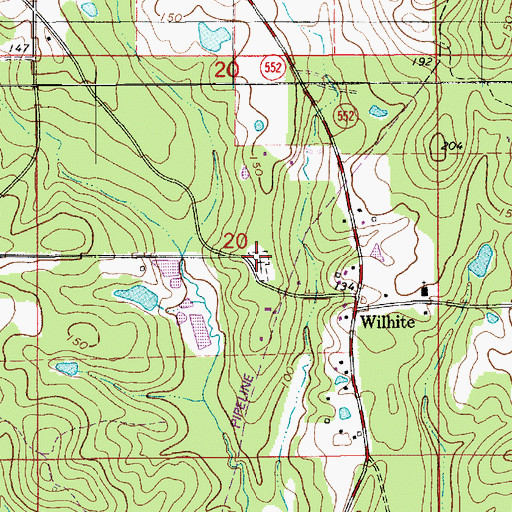 Topographic Map of Wilhite Cemetery, LA