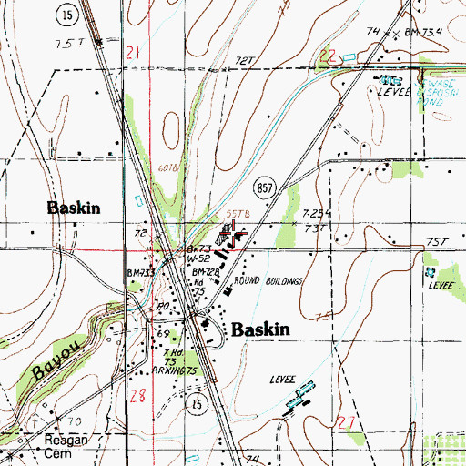 Topographic Map of Baskin School, LA