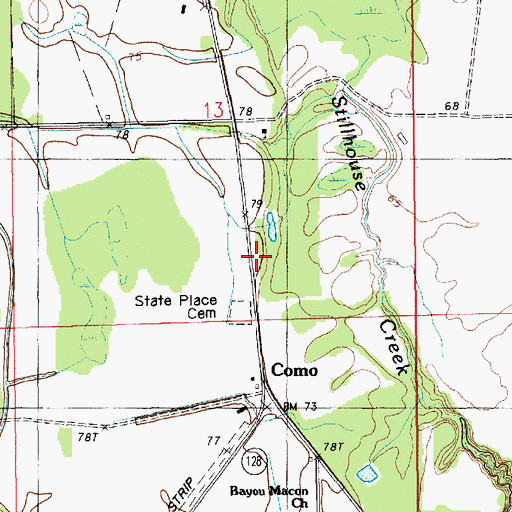 Topographic Map of Church of God (historical), LA