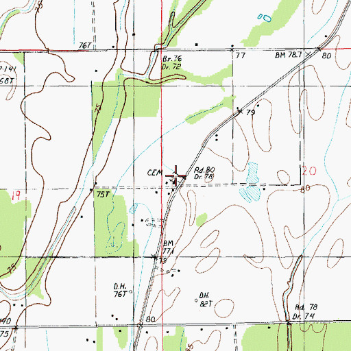 Topographic Map of Friendship Cemetery, LA