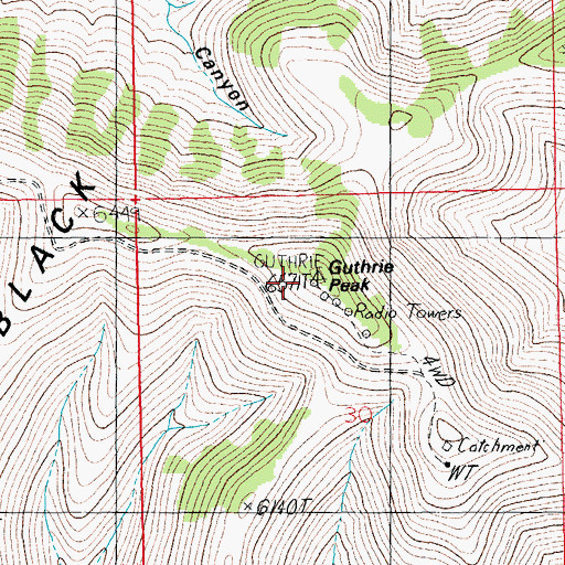 Topographic Map of Guthrie Peak, AZ