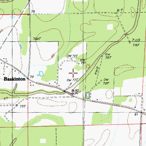 Topographic Map of South Baskinton Oil Field, LA