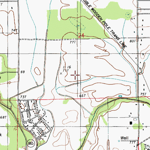 Topographic Map of True Light Church Gas Field, LA