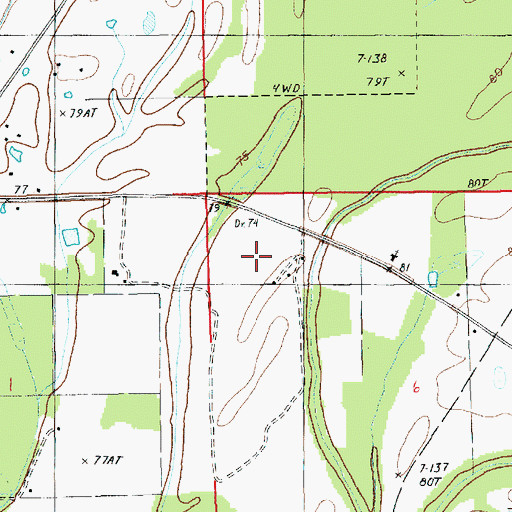 Topographic Map of West Baskinton Oil Field, LA