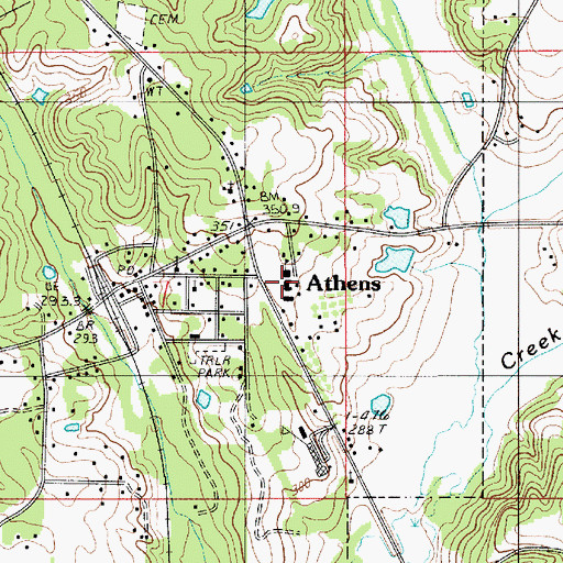 Topographic Map of Athens Elementary School, LA