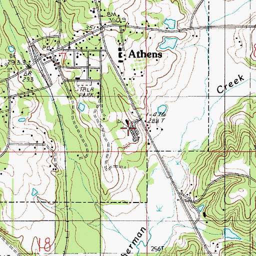Topographic Map of Athens High School, LA