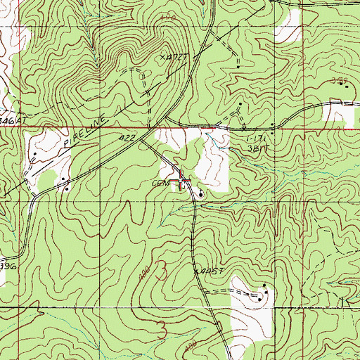 Topographic Map of Bethlehem Cemetery, LA