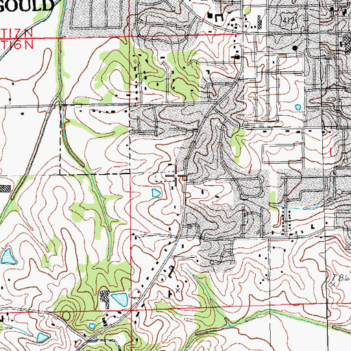 Topographic Map of Saint Marys Cemetery, AR