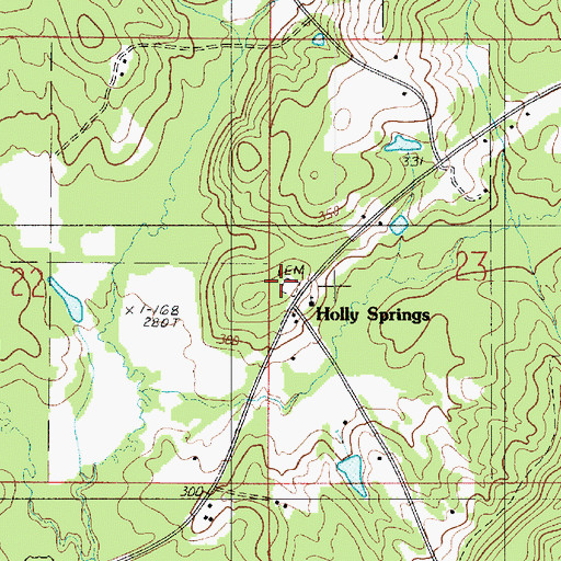 Topographic Map of Holly Springs Cemetery, LA