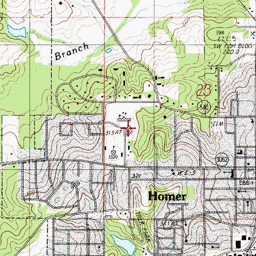 Topographic Map of Homer Elementary School, LA