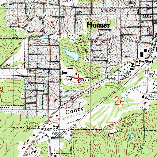 Topographic Map of Homer Junior High School, LA
