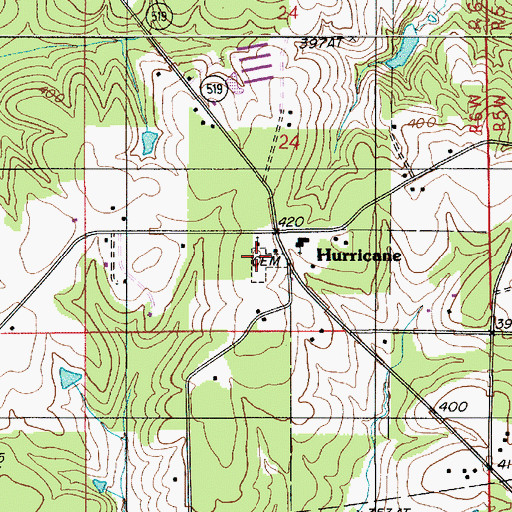 Topographic Map of Hurricane Cemetery, LA