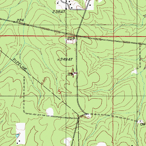 Topographic Map of Mount Sinai Oil Field, LA