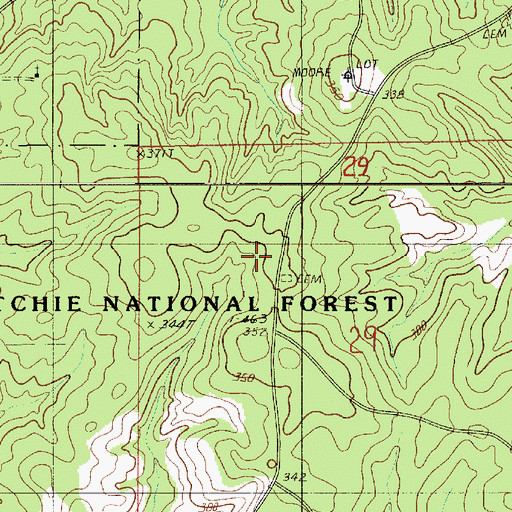 Topographic Map of Northeast Homer Oil Field, LA
