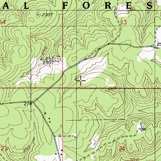 Topographic Map of Northwest Antioch Gas Field, LA