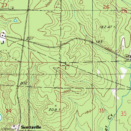 Topographic Map of Southwest Lillie Oil Field, LA