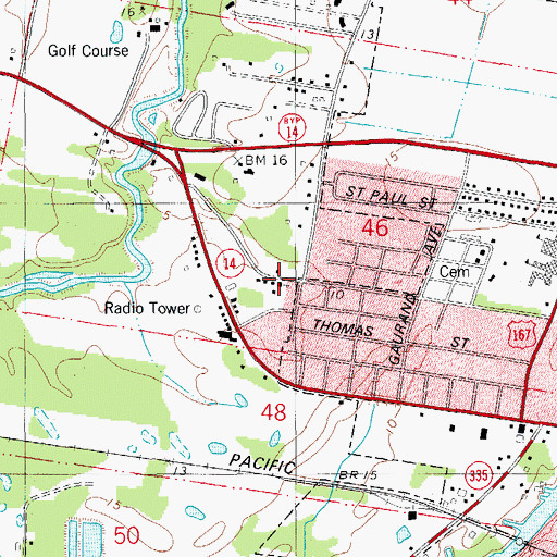 Topographic Map of Abbeville Church of Christ, LA