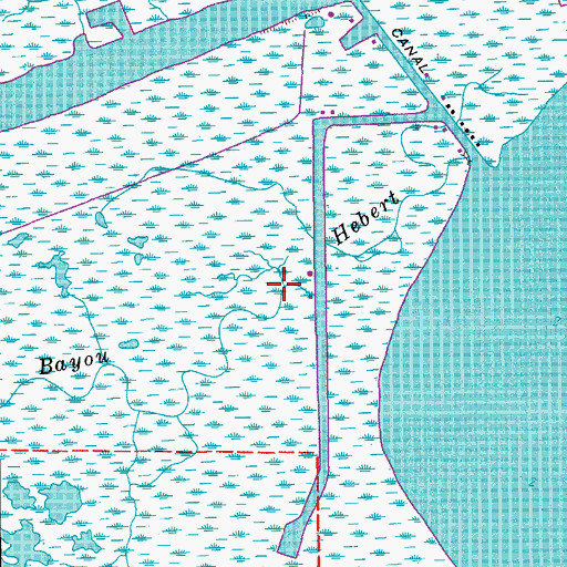 Topographic Map of Bayou Hebert Gas Field, LA