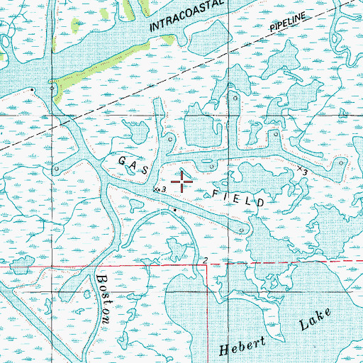 Topographic Map of Boston Bayou Oil and Gas Field, LA
