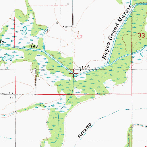 Topographic Map of Castille Gully, LA