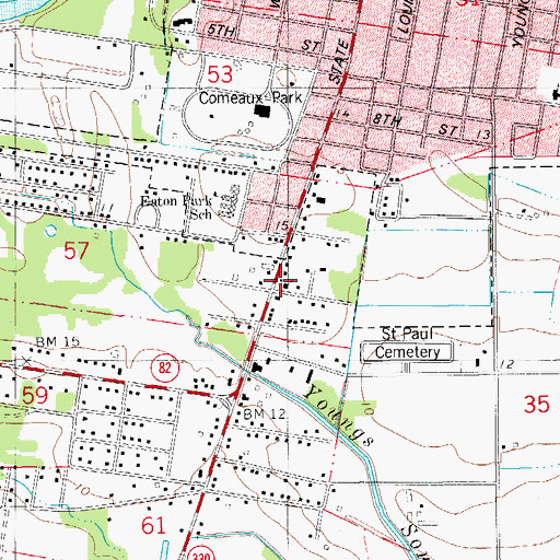 Topographic Map of Church of God, LA