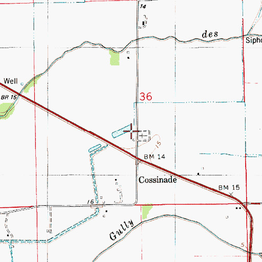 Topographic Map of Cossinade School (historical), LA