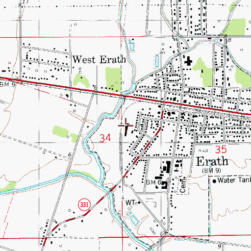 Topographic Map of Dozier Elementary School, LA