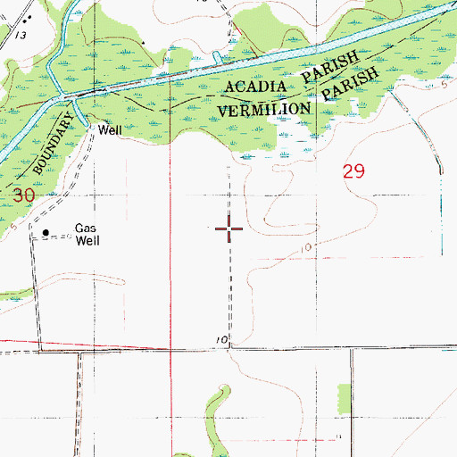 Topographic Map of East Gueydan Oil and Gas Field, LA