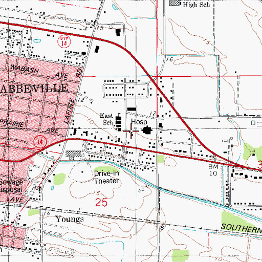 Topographic Map of First United Pentecostal Church, LA