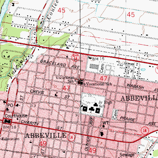 Topographic Map of Louisiana Technical College Gulf Area Campus, LA