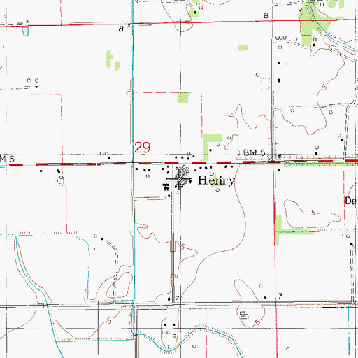 Topographic Map of Henry Elementary School (historical), LA