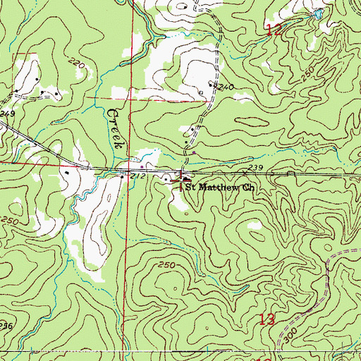 Topographic Map of Saint Matthew Church, AR