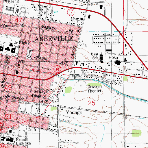 Topographic Map of Lafitte Shopping Center, LA