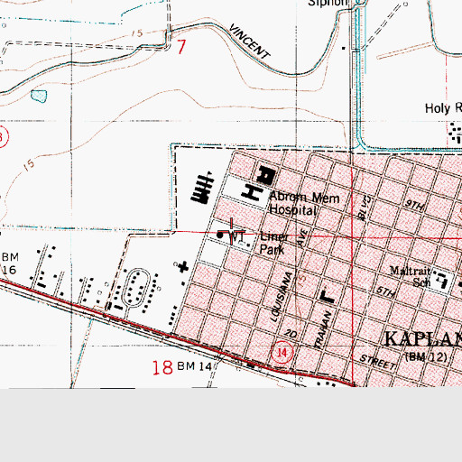 Topographic Map of Liner Park, LA
