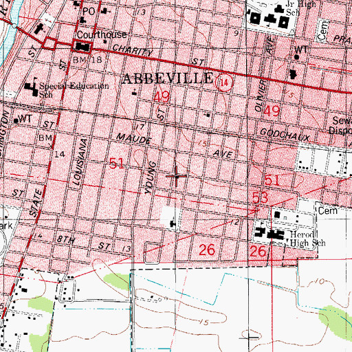 Topographic Map of Macedonia Baptist Church, LA