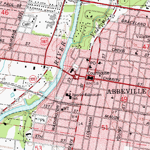 Topographic Map of Magdalen Square, LA