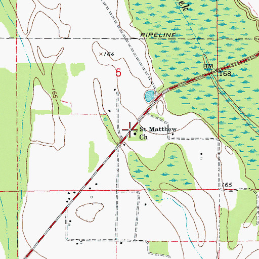 Topographic Map of Saint Matthew Church, AR