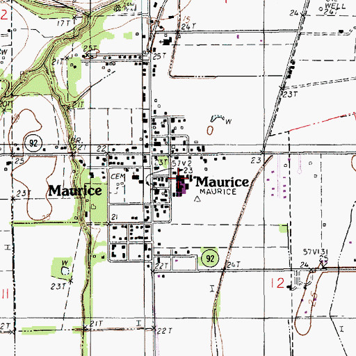 Topographic Map of Maurice High School (historical), LA