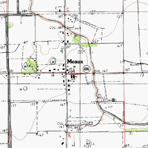 Topographic Map of Meaux Elementary School, LA