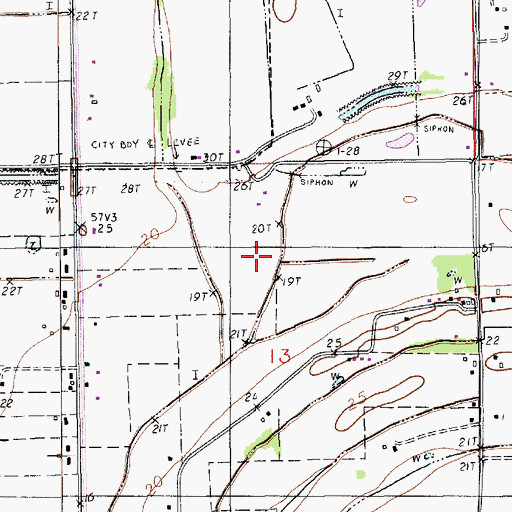 Topographic Map of Milton Gas Field, LA
