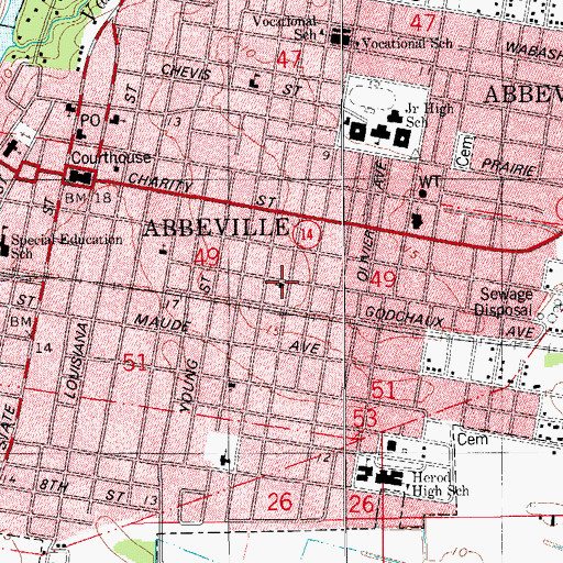 Topographic Map of Mount Triumph Baptist Church, LA
