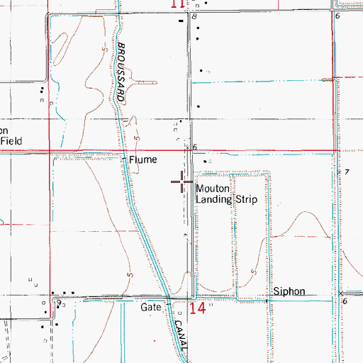 Topographic Map of Mouton Landing Strip, LA