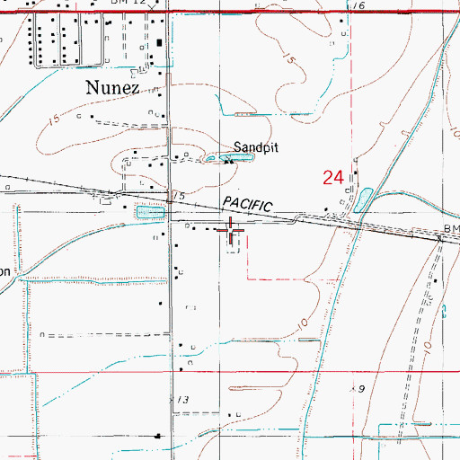 Topographic Map of Nunez Cemetery, LA