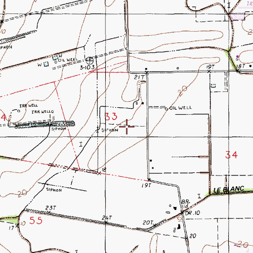 Topographic Map of Parcperdue Oil and Gas Field, LA