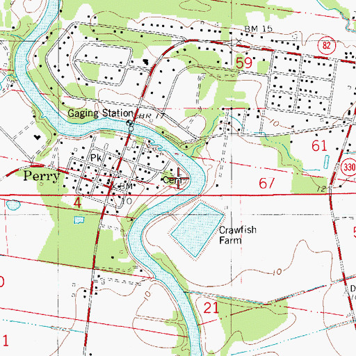 Topographic Map of Perry-O'Bryan Cemetery, LA