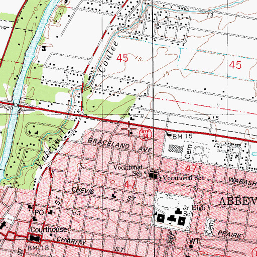 Topographic Map of Saint James Church, LA